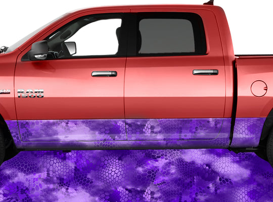 Chameleon Camo 3 Purple Rocker Panel Wrap Graphic Decal Wrap Truck Kit