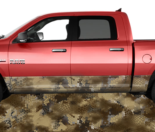 Chameleon Camo Desert Rocker Panel Wrap Graphic Decal Wrap Truck Kit