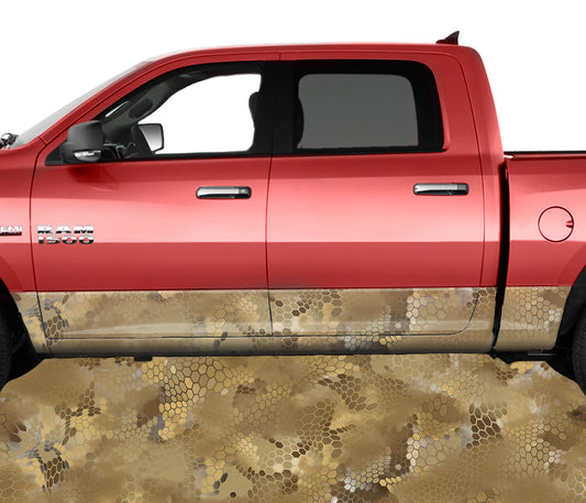 Chameleon Camo Light Desert Rocker Panel Wrap Graphic Decal Wrap Truck Kit