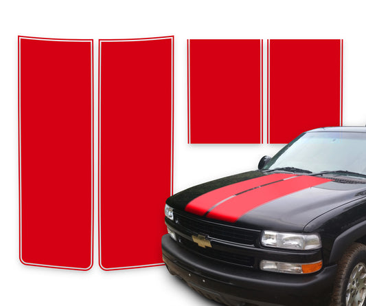 Chevy Silverado Racing Stripes Red - 1999-2002