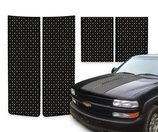 Chevy Silverado Racing Stripes Black Skulls - Black Pinstripe 1999-2002