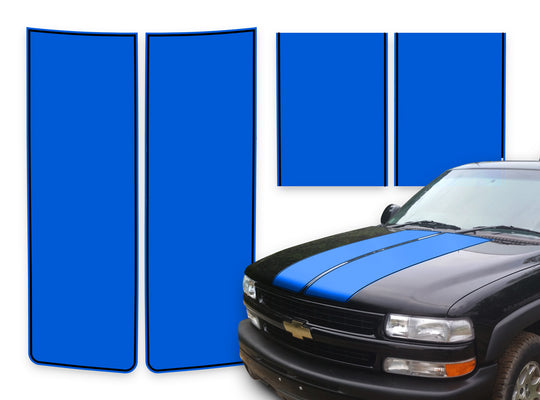 Chevy Tahoe Racing Stripes Blue - Black Pinstripe 2000-2006