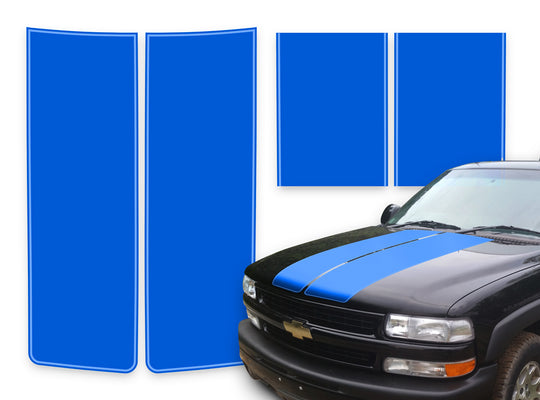 Chevy Tahoe Racing Stripes Blue - Light Blue Pinstripe 2000-2006