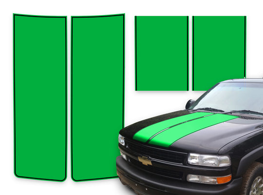 Chevy Tahoe Racing Stripes Green - Black Pinstripe 2000-2006
