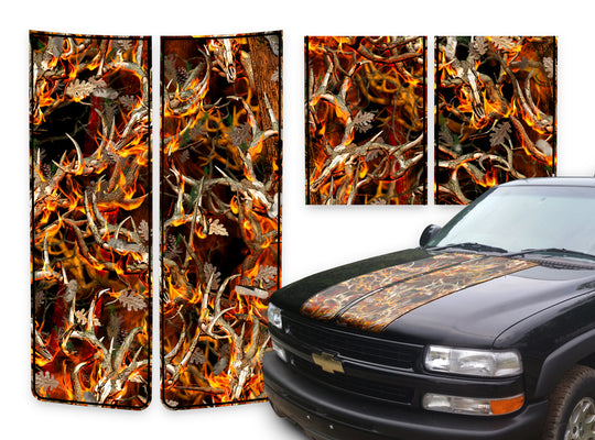 Chevy Tahoe Racing Stripes Buck Skulls Blaze - Black Pinstripe 2000-2006