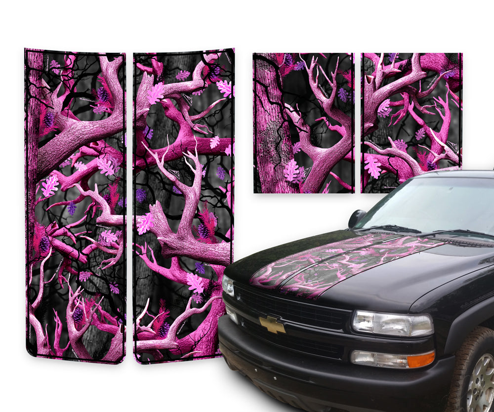 Chevy Tahoe Racing Stripes Obliteration Pink - Black Pinstripe 2000-2006