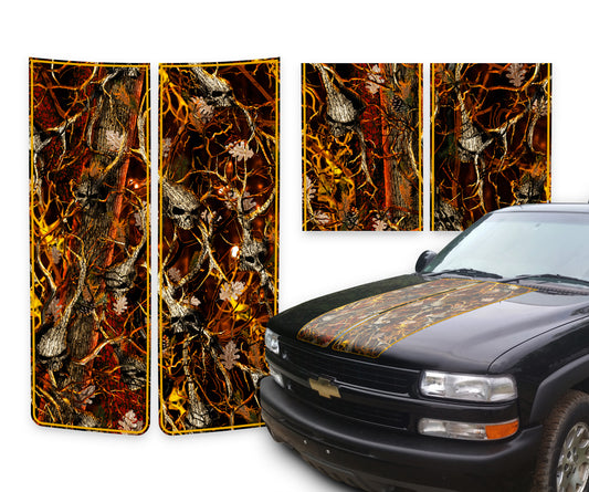 Chevy Tahoe Racing Stripes Skulls Blaze - Burnt Orange Pinstripe 2000-2006