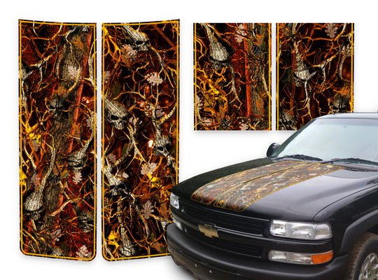 Chevy Tahoe Racing Stripes Skulls Blaze - Burnt Orange Pinstripe 2000-2006