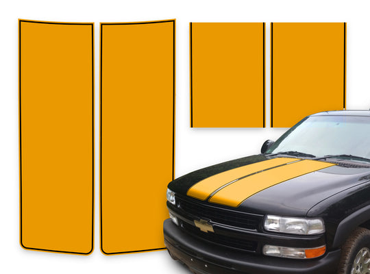 Chevy Tahoe Racing Stripes Orange - Black Pinstripe 2000-2006