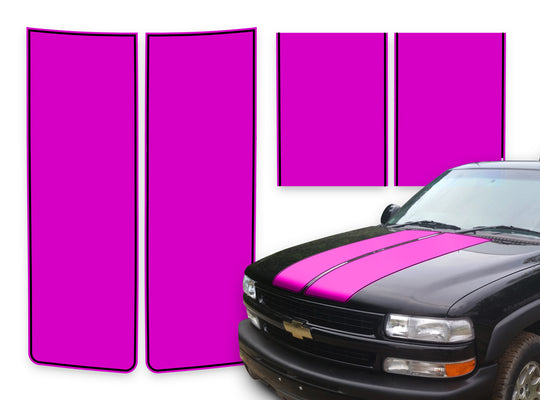 Chevy Tahoe Racing Stripes Pink - Black Pinstripe 2000-2006