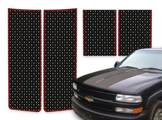 Chevy Tahoe Racing Stripes Black Skulls - Red Pinstripe 2000-2006