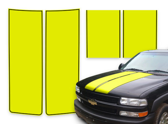 Chevy Tahoe Racing Stripes Yellow - Black Pinstripe 2000-2006