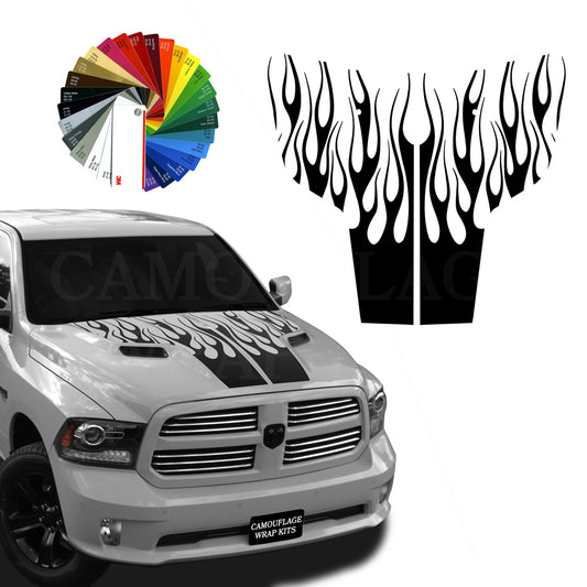 Dodge Ram Hood Flames Stripe Kit 2 2009-2018