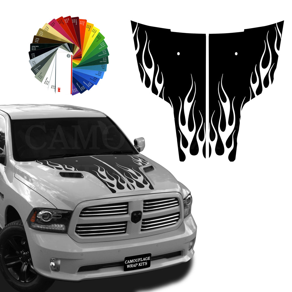 Dodge Ram Hood Flaming Stripes