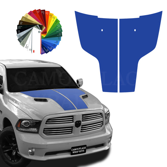 Dodge Ram Hood Stripes Dark Blue Graphic Decals 2009-2017