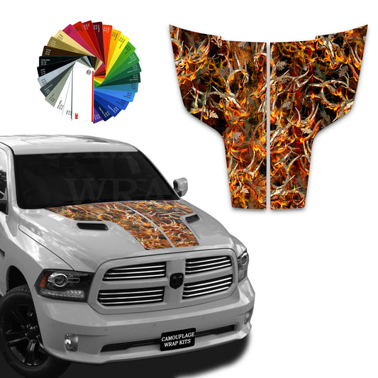 Dodge Ram Hood Stripes Obliteration Blaze Buck Camo 2009-2017