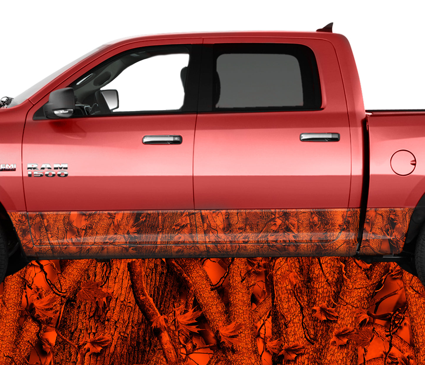 Blaze Inferno Red Rocker Panel Wrap Graphic Decal Wrap Truck Kit