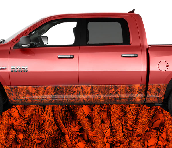 Blaze Inferno Red Rocker Panel Wrap Graphic Decal Wrap Truck Kit