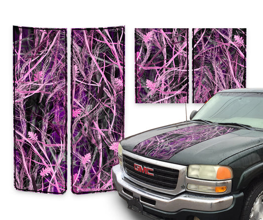 GMC Sierra Racing Stripes Tallgrass Pink - Black Pinstripe 2000-2006