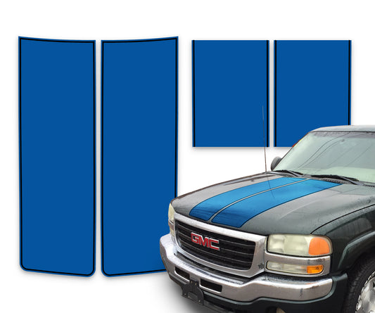 GMC Sierra Racing Stripes Blue - Black Pinstripe 2000-2006