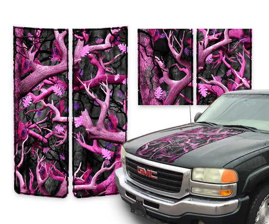 GMC Sierra Racing Stripes Obliteration Pink - Black Pinstripe 2000-2006