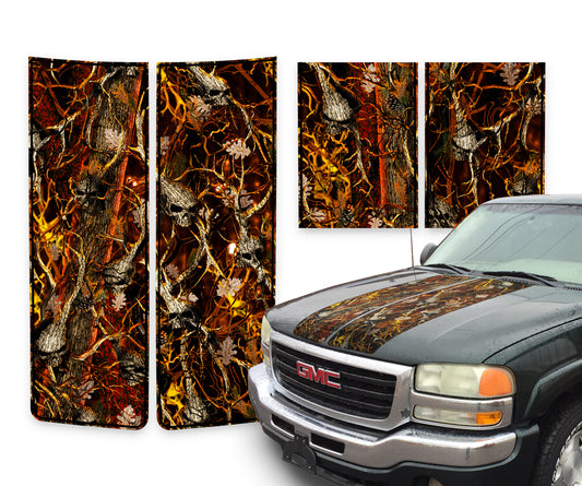 GMC Sierra Racing Stripes Skulls Blaze - Burnt Orange Pinstripe 2000-2006