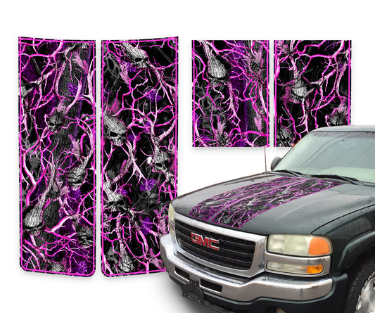 GMC Sierra Racing Stripes Skulls Pink - Pink Pinstripe 2000-2006