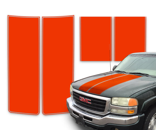 GMC Sierra Racing Stripes Orange - 2000-2006