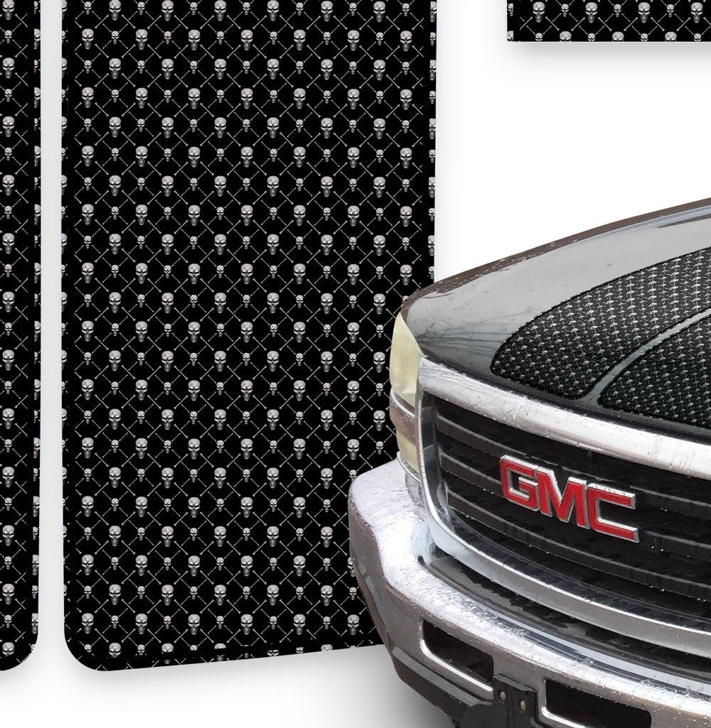 GMC Sierra Racing Stripes Black Skulls - Red Pinstripe 2000-2006