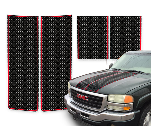 GMC Sierra Racing Stripes Black Skulls - Red Pinstripe 2000-2006