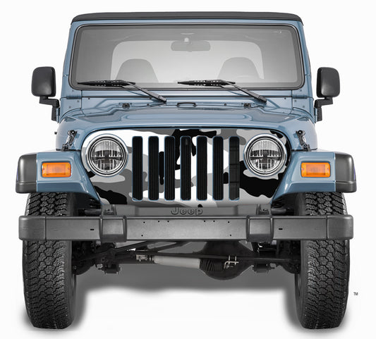 Jeep Grill Wrap - Snow Urban Camouflage Wrangler 1997-2006