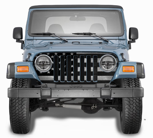 Jeep Grill Wrap - Subdued American Flag Wrangler 1997-2006