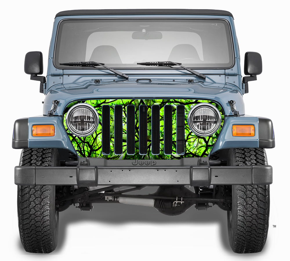 Jeep Grill Wrap - Zombie Bile Camouflage Wrangler 1997-2006