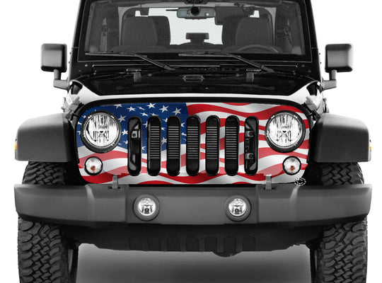 Jeep Grill Wrap - Waving American Flag Wrangler 2007 - 2018