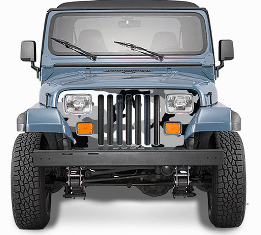 Jeep Grill Wrap - Snow Urban Camouflage Wrangler 1987-1995