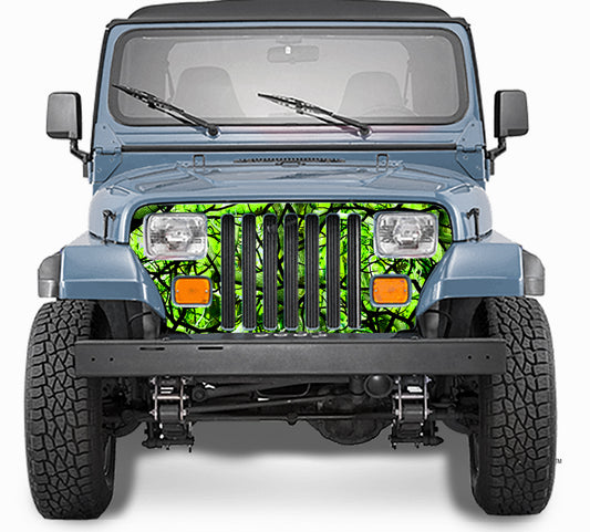 Jeep Grill Wrap - Zombie Bile Camouflage Wrangler 1987-1995