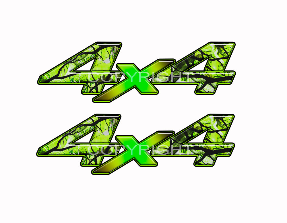 4X4 Zombie Bile Flag Decals Truck Undead Truck Graphics Colored "X" 2 Pack