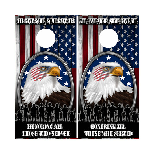 Cornhole Board Wraps - Honoring All of Those Who Served EAGLE - 2 PACK