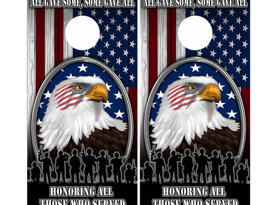 Cornhole Board Wraps - Honoring All of Those Who Served EAGLE - 2 PACK