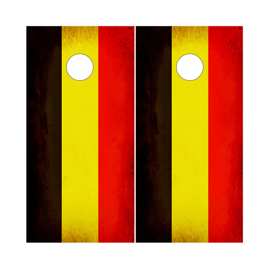 Cornhole Board Wraps - Rustic Belgium Flag 2 PACK