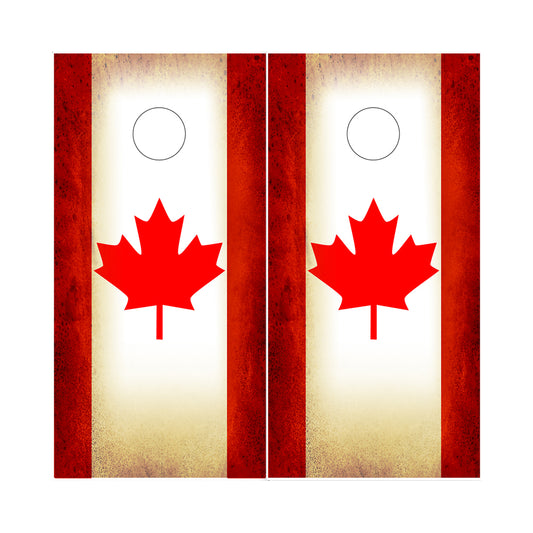 Cornhole Board Wraps - Rustic Canadian Canada Flag 2 PACK