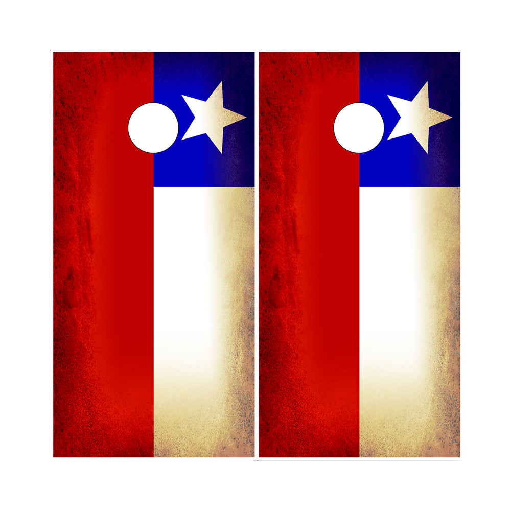 Cornhole Board Wraps - Rustic Chile Chilean Flag 2 PACK
