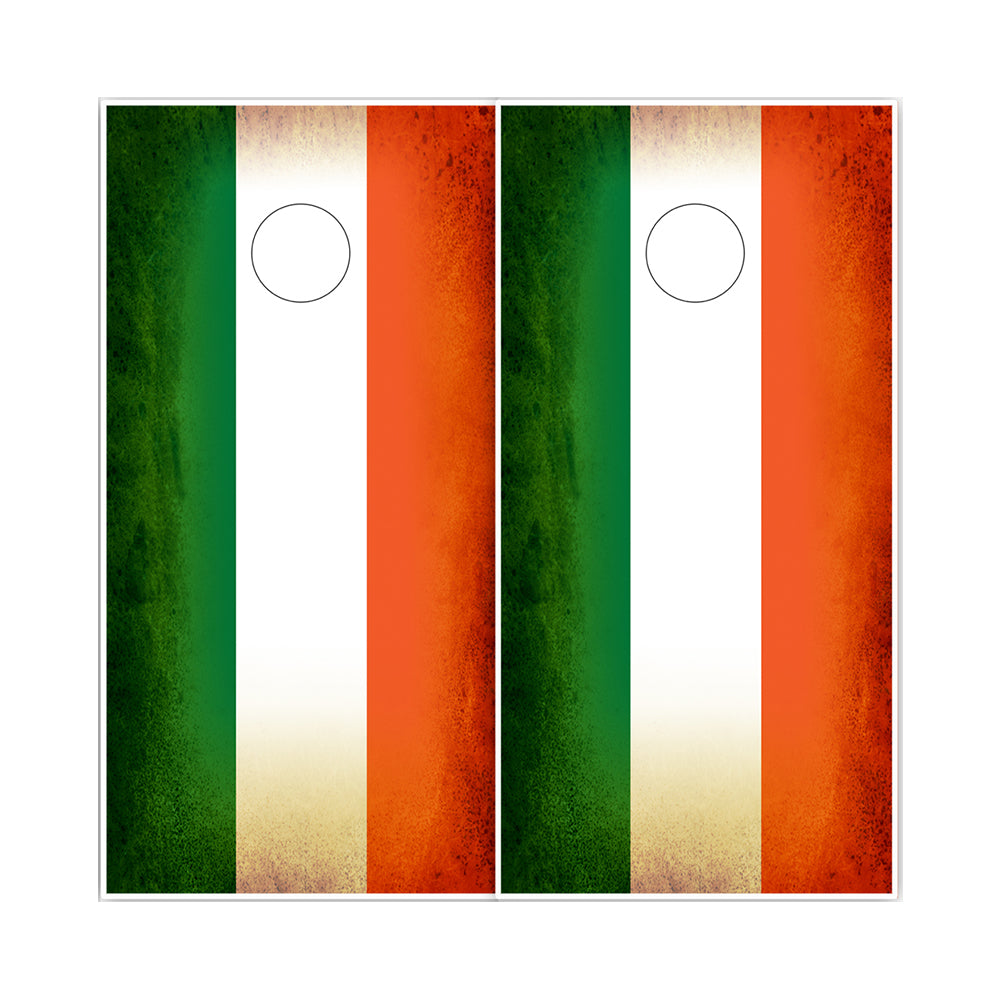 Cornhole Board Wraps - Rustic Ireland Flag Irish 2 PACK