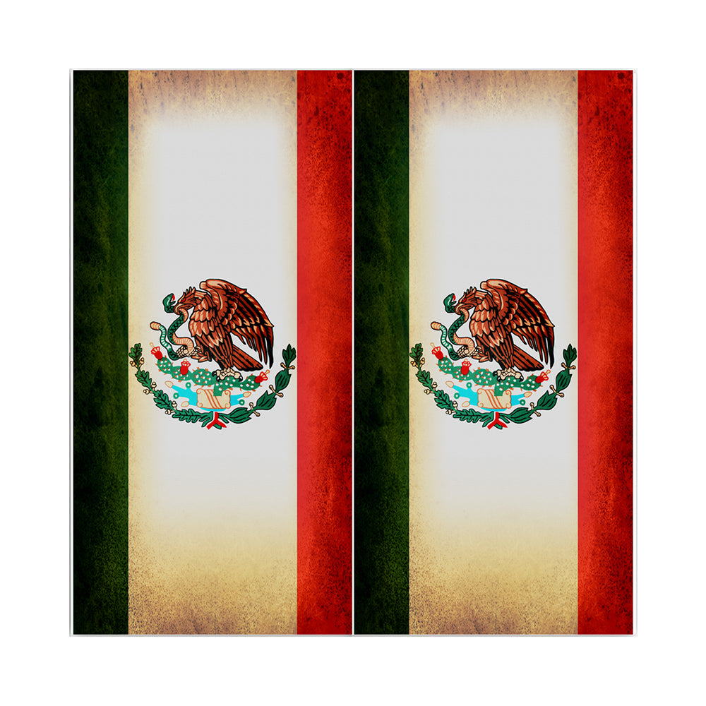 Cornhole Board Wraps - Rustic Mexican Flag Mexico 2 PACK