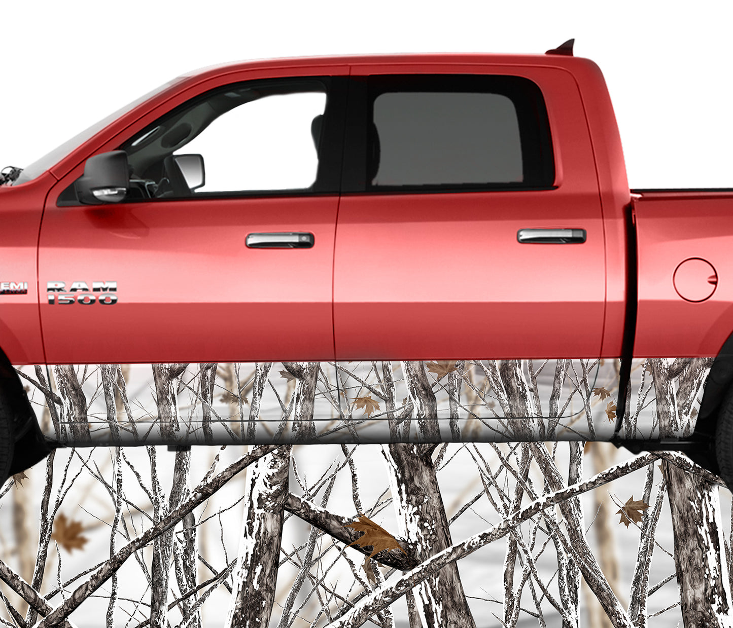 Snowstorm Snowy White Rocker Panel Wrap Graphic Decal Wrap Truck Kit