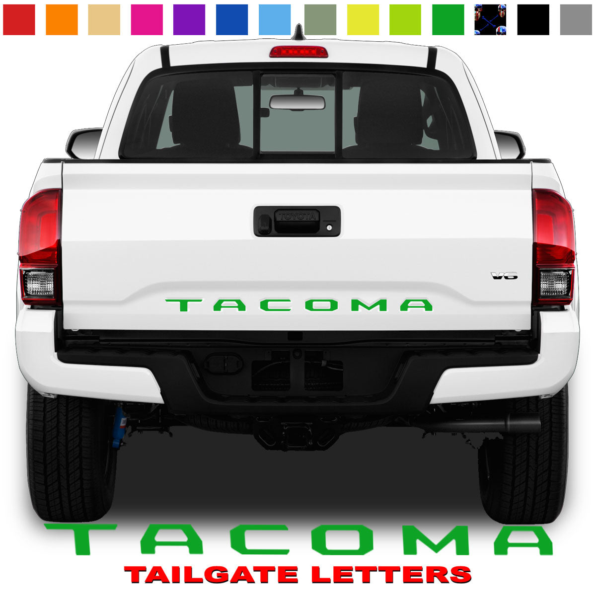 Toyota Tacoma Tailgate Lettering Green