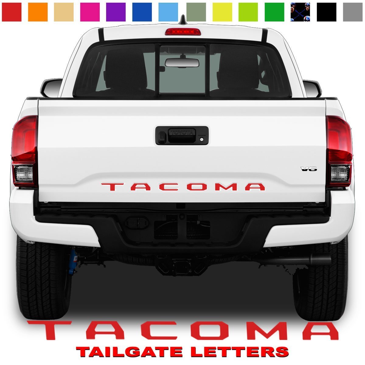 Toyota Tacoma Tailgate Lettering Red